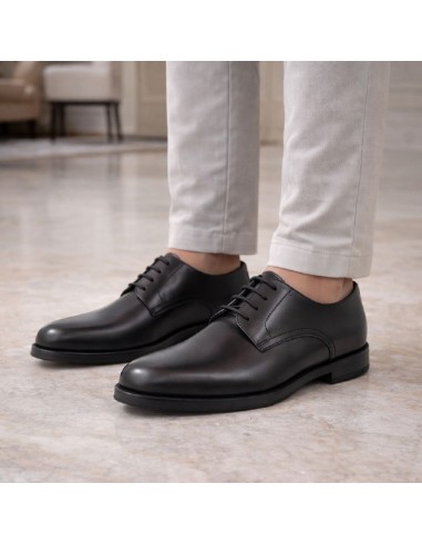 Black leather derby