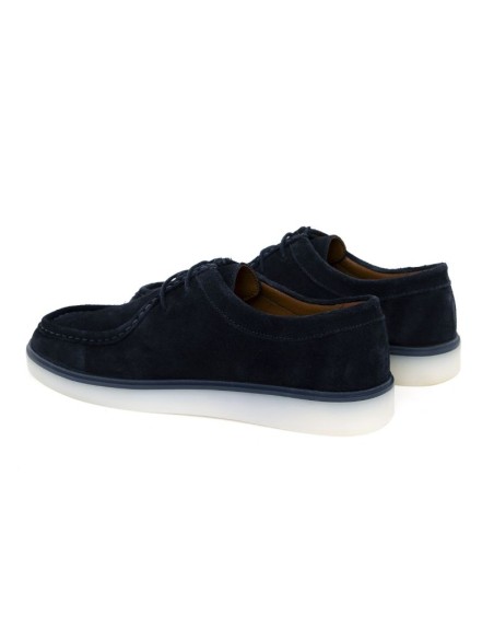 Blue suede moccasin