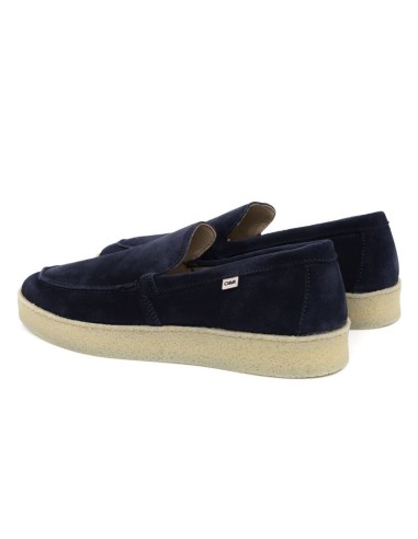 Blue suede moccasin