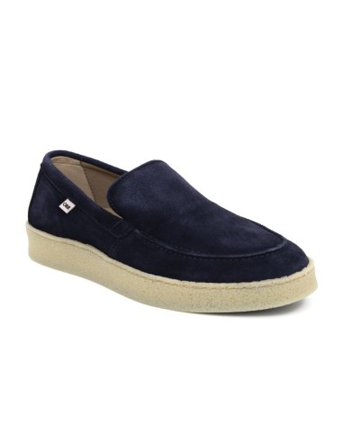 Blue suede moccasin