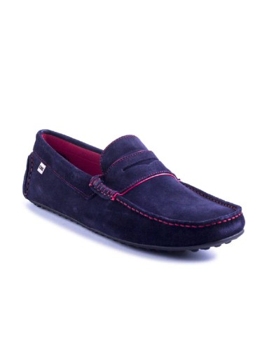 blue suede moccasin SIHAMOR-AZUL