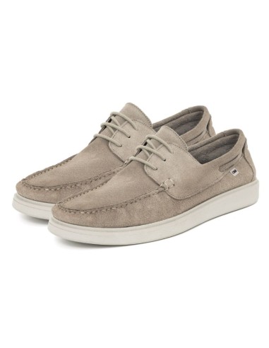 Beige suede boat shoe