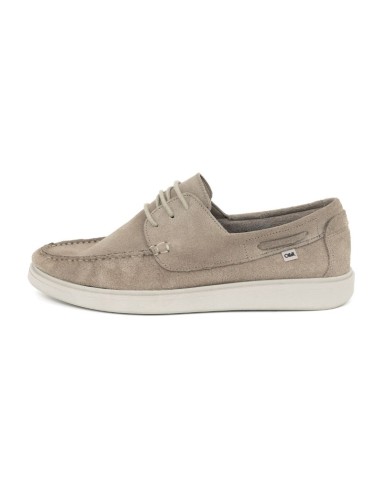 Beige suede boat shoe