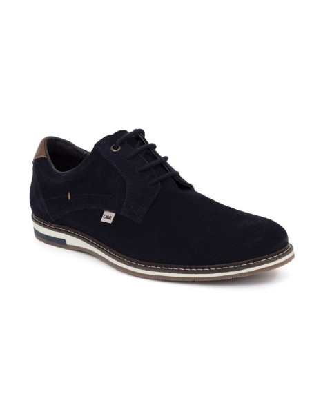 Casual derby suède bleu SOMAK-NAVY