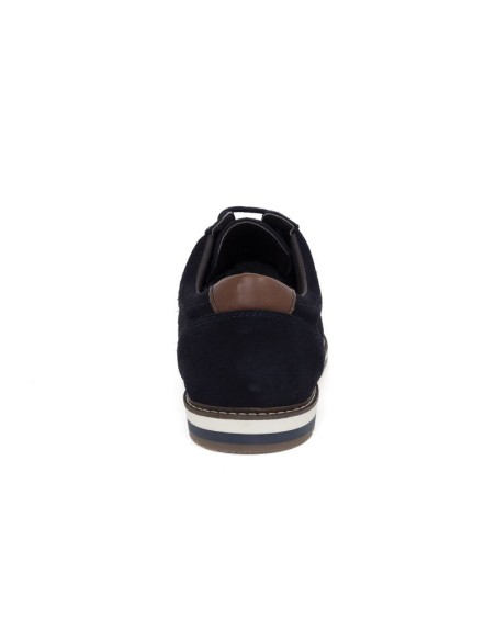 Derby de ante acabado a mano color azul