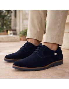 Casual derby suède bleu SUBER-NAVY
