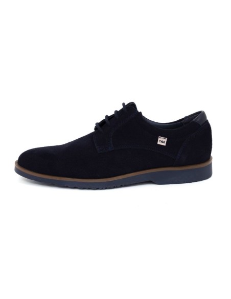 Blue suede derby