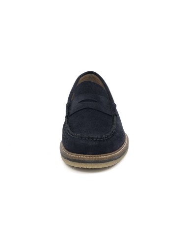 Blue suede moccasin