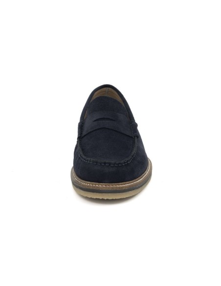 Blue suede moccasin
