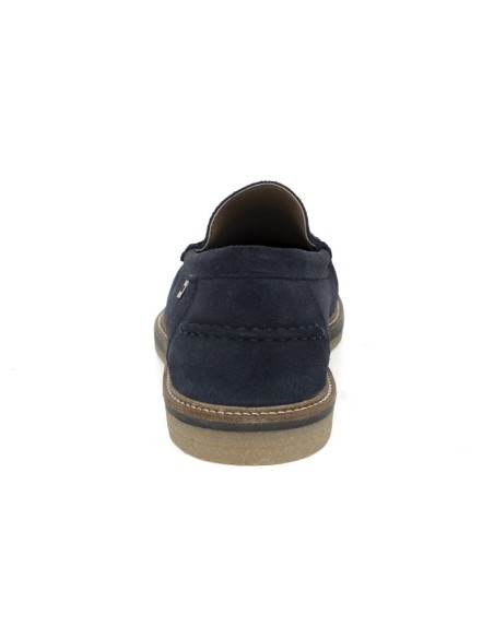 Blue suede moccasin