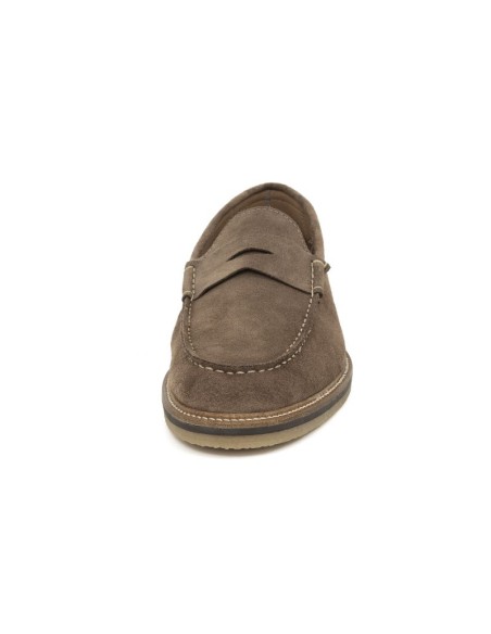 Brown suede moccasin