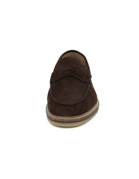 Brown suede moccasin