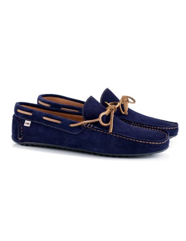 blue suede moccasin SILAZOR-AZUL