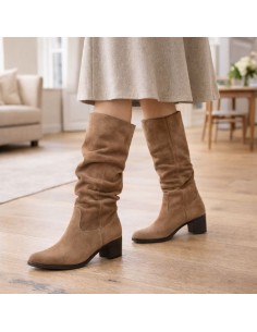 Light Brown suede Women's high boots