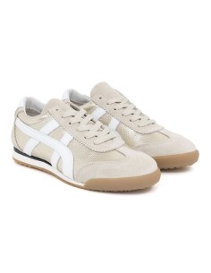 Deportivo de mujer de piel combinado de pieles color marrón