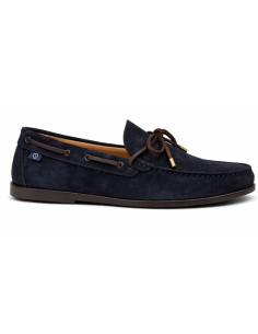 Blue leather moccasin