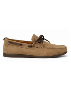 Beige leather moccasin