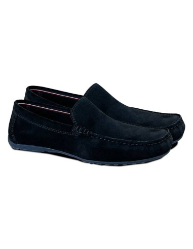 blue suede moccasin SINFORT-BLUE