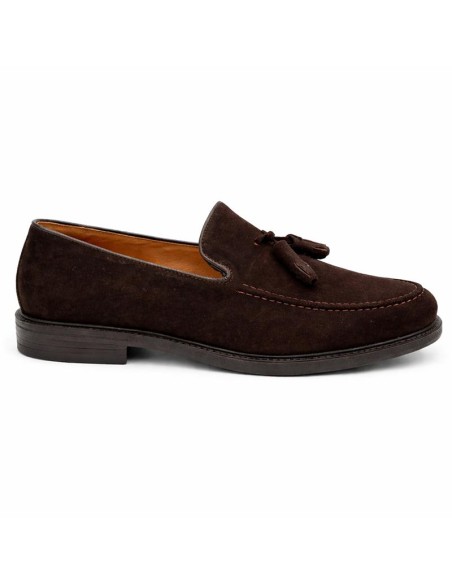 Brown suede moccasin