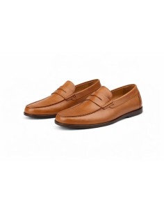 Mocasín de piel con antifaz color cuero 2