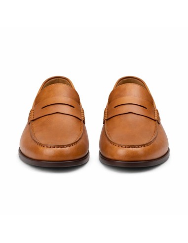 Mocasín de piel con antifaz color cuero
