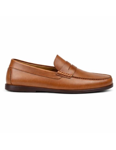 Mocasín de piel con antifaz color cuero