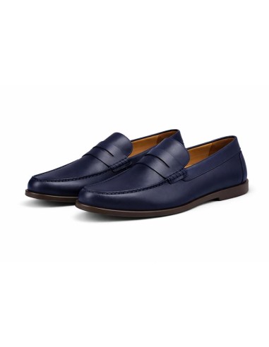 Mocassin de peau bleu DABERA-NAVY