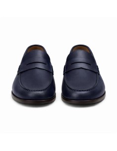 Mocasín de piel con antifaz color azul 2