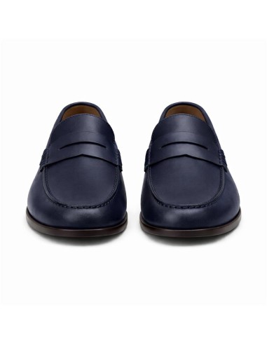 Mocasín de piel con antifaz color azul