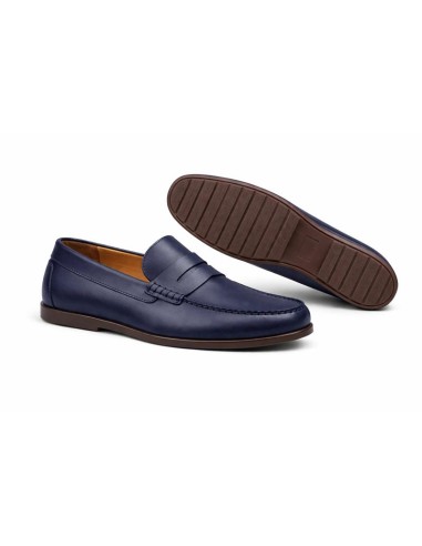 Mocassin de peau bleu DABERA-NAVY