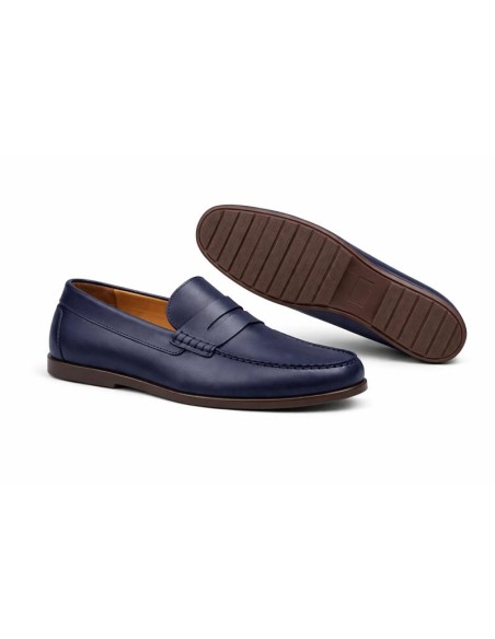 Mocassin de peau bleu DABERA-NAVY