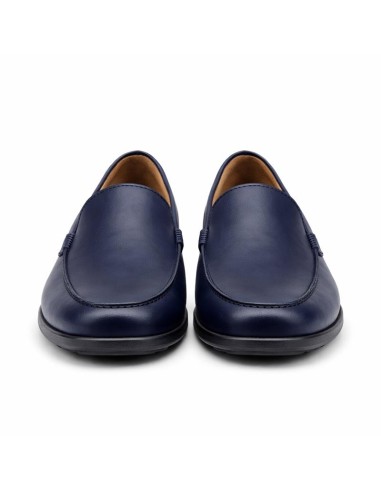 Mocasín de piel de piso antideslizante color azul