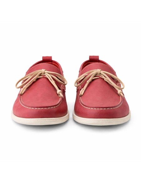 Burgundy suede boat shoe