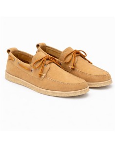 Náutico de nobuck con cordón de piel color beige 2