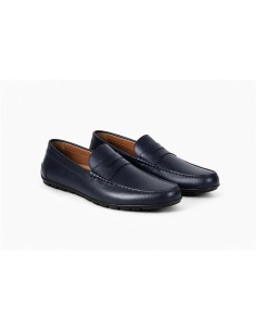 Mocasín de piel con antifaz color azul 2