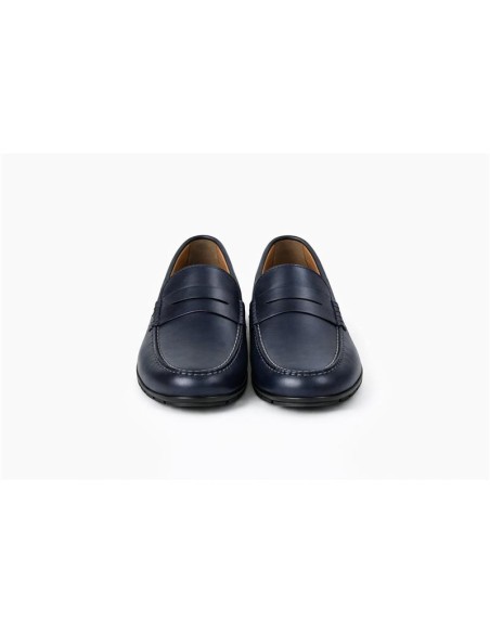 Mocassin de peau bleu NARITA-NAVY