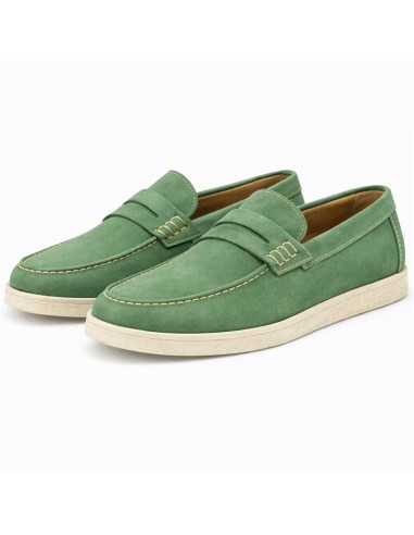 Mocasín de ante con antifaz color verde