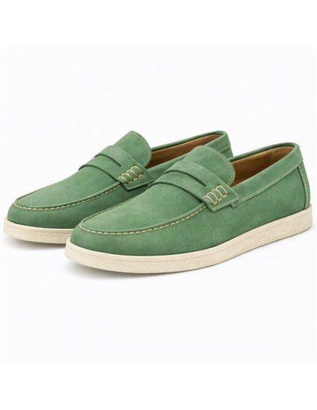 Mocassin suède vert NASURI-VERDE