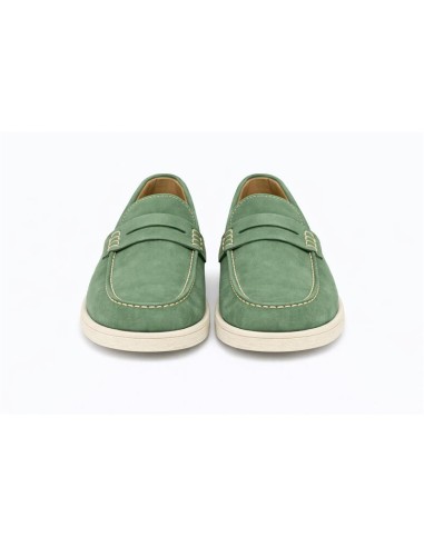 Mocasín de ante con antifaz color verde