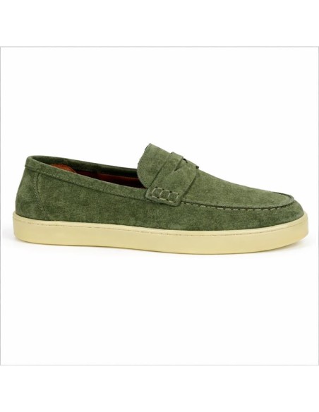 Mocasín de ante con antifaz color verde