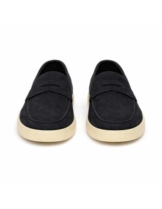 Mocasín de ante con antifaz color azul 2
