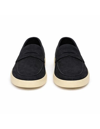Mocasín de ante con antifaz color azul