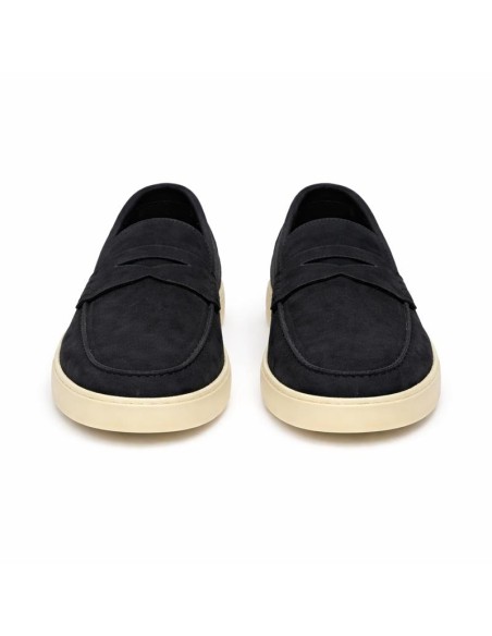 Mocasín de ante con antifaz color azul