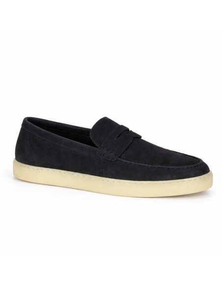 Mocasín de ante con antifaz color azul