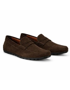Mocasín de ante con antifaz color marrón