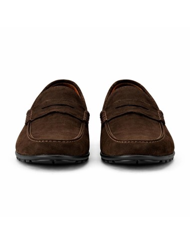Brown suede moccasin