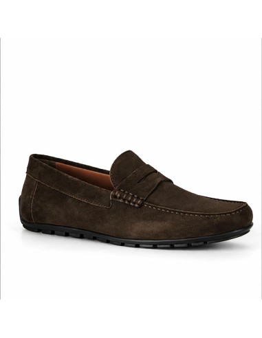 Mocasín de ante con antifaz color marrón