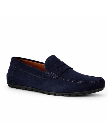 Blue suede moccasin