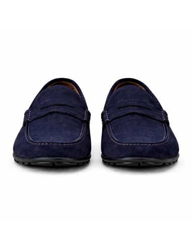 Blue suede moccasin