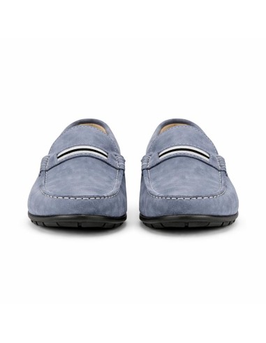 Mocasín de ante con cinta color azul